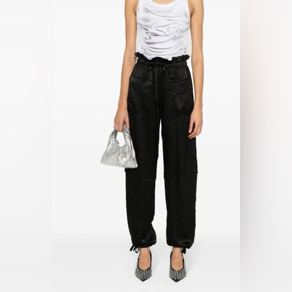 Ganni washed satin cargo pants, size EU 36/4